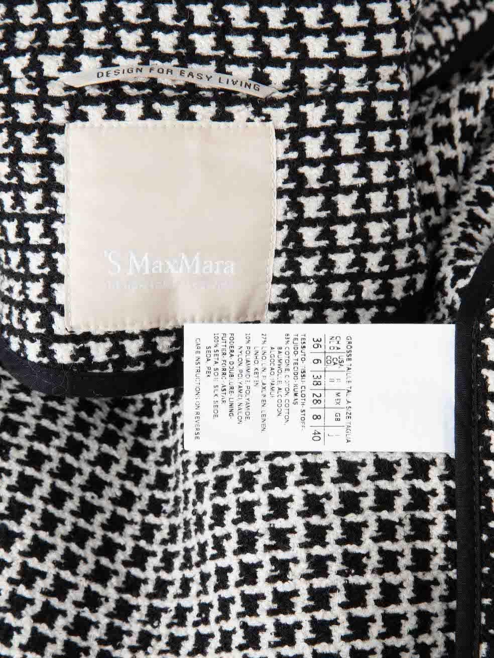 Max Mara Houndstooth Pattern Coat Size S For Sale 4