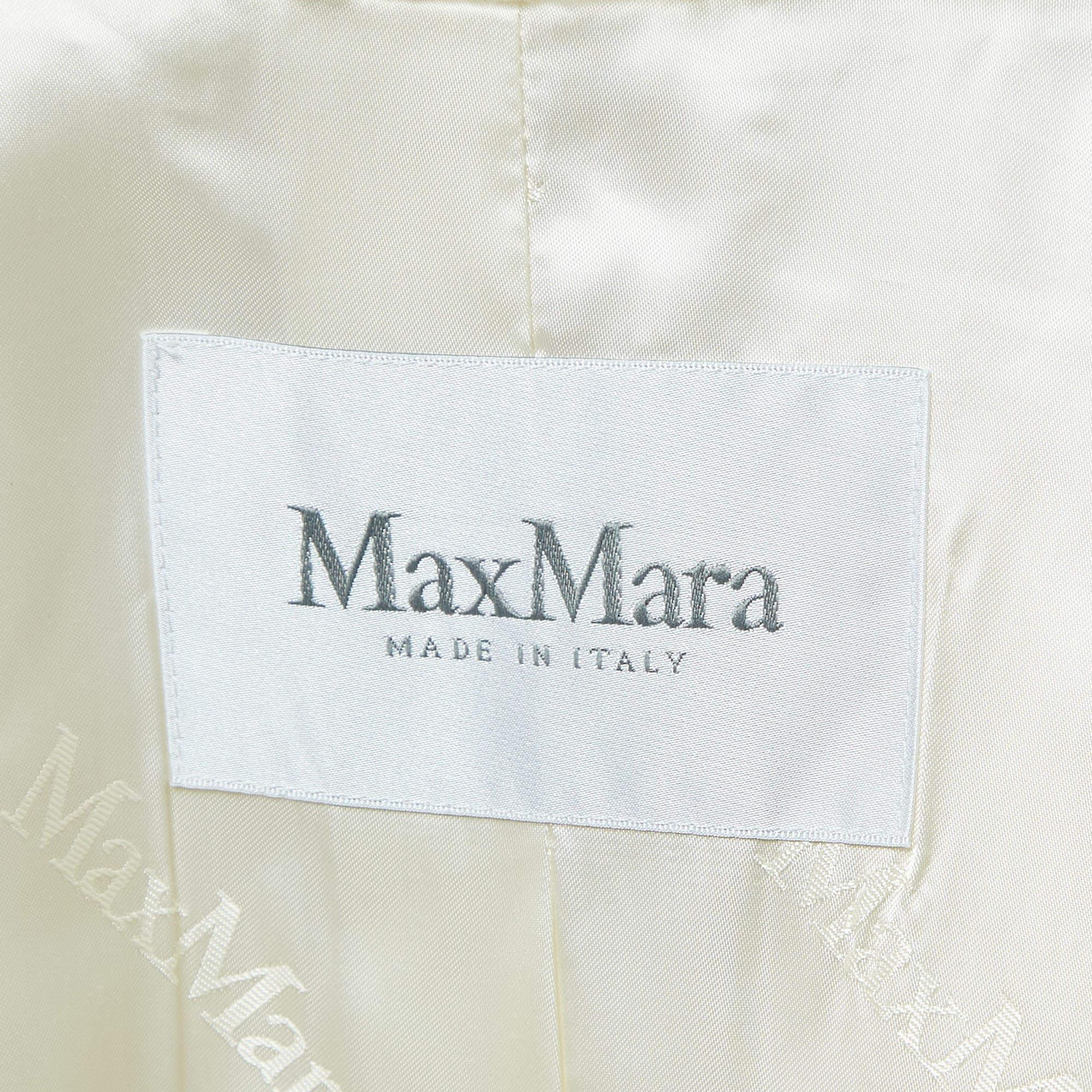 Women's Max Mara Ivory White Double Breasted Teddy Bear Coat S