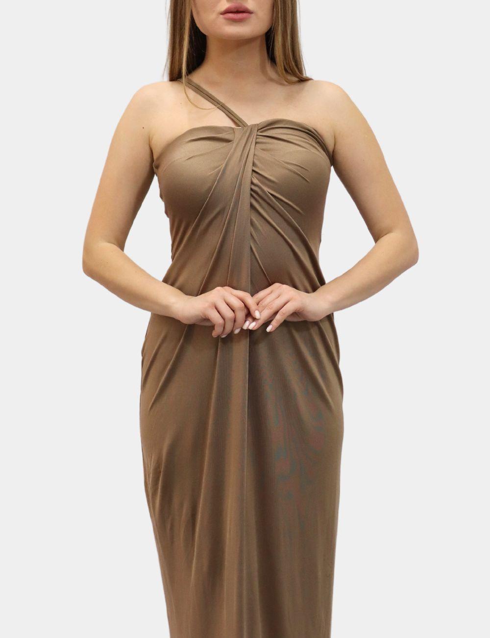 Max Mara Jersey Dress, Features maxi length, and halter straps.

Material: Silk
Size: EU 36 / IT 40
Bust: 90cm
Waist: 82cm
Hip: 110
Condition: Light stain