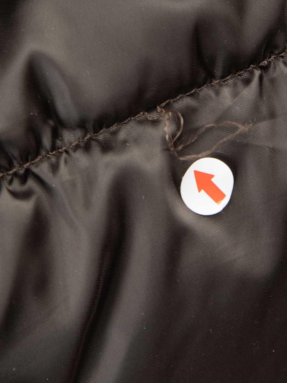 Max Mara Khaki Fur Trim Quilted Reversible Coat Size M In Excellent Condition In London, GB