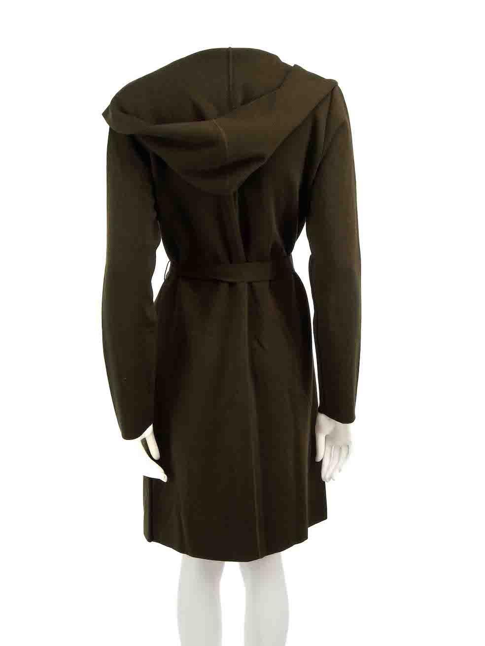 Max Mara Khaki Wool Belted Coat Size M In Good Condition For Sale In London, GB