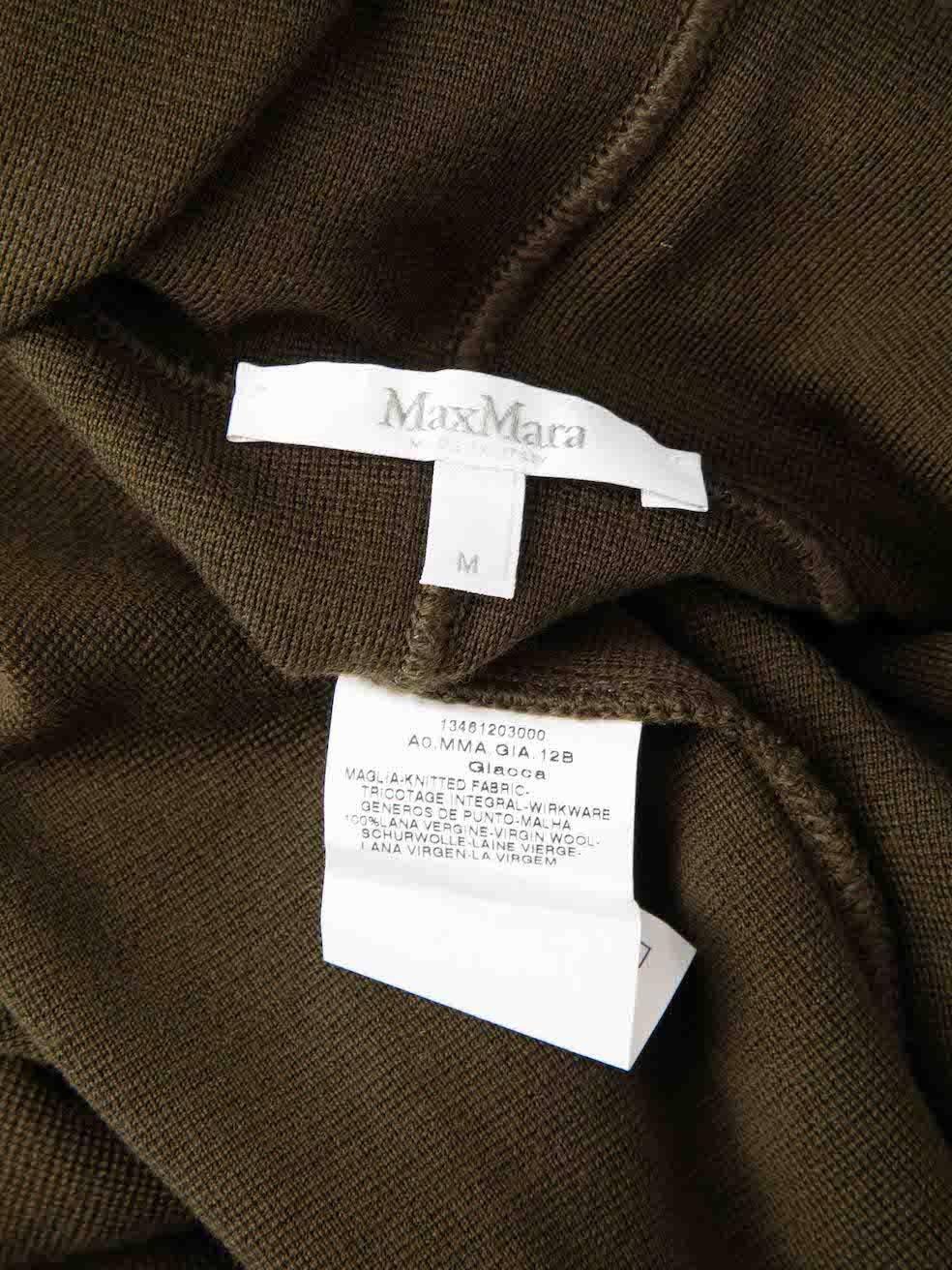 Women's Max Mara Khaki Wool Belted Coat Size M For Sale