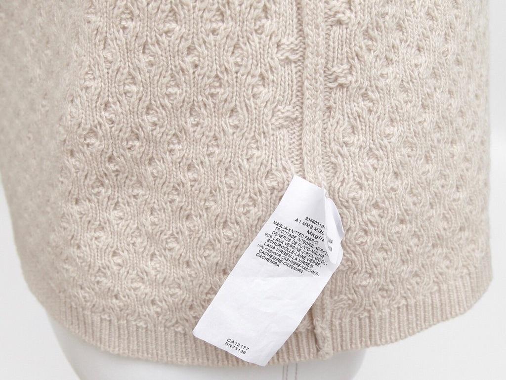 MAX MARA Knit Sweater Beige Long Sleeve Moc Turtleneck Pullover Sz S For Sale 4