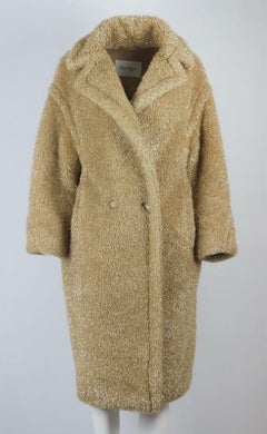 Max Mara Lastra Teddy Bear Icon Camel Hair & Manteau en soie mélangée