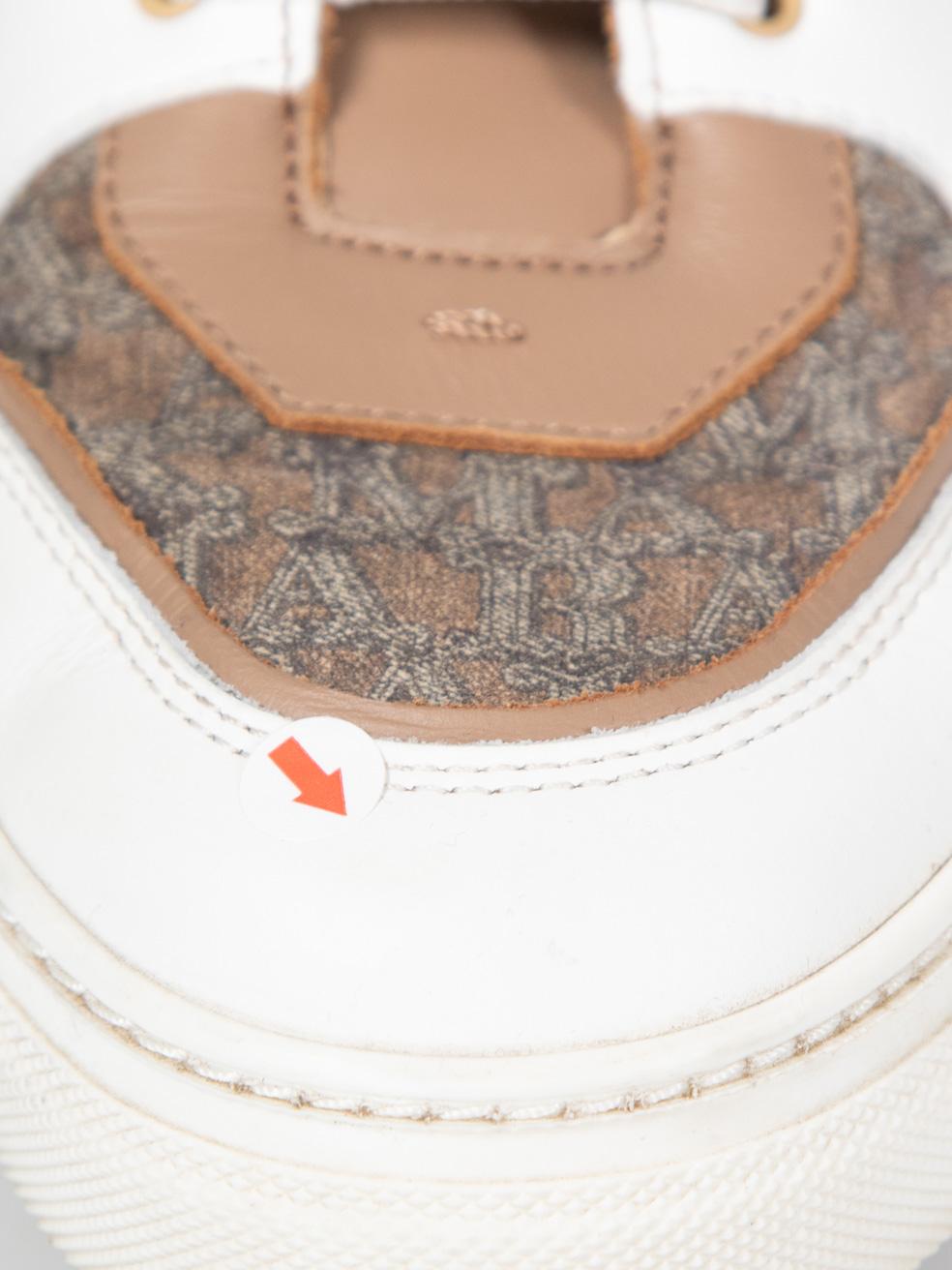 Baskets hautes Max Mara en cuir et imprimé logo, taille IT 38 en vente 2