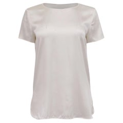 T-shirt « Leisure Cortona » de Max Mara en satin de soie blanc cassé
