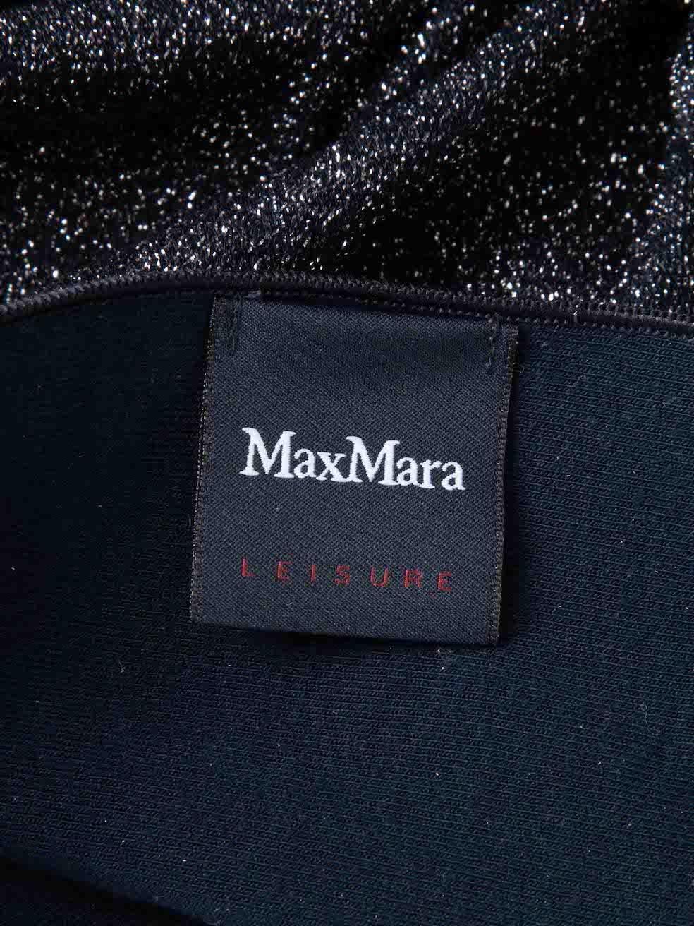 Max Mara Leisure Navy Glitter Round Neck Top Size S In Good Condition In London, GB