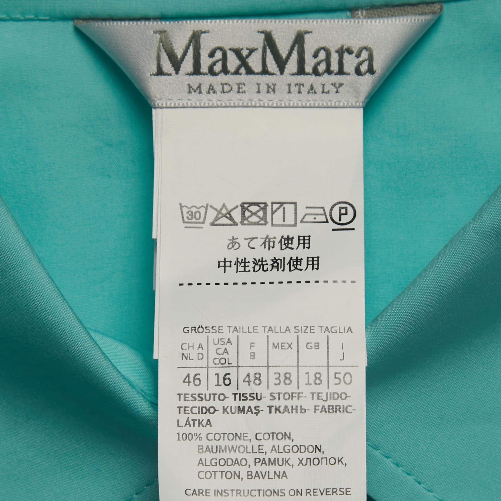 Max Mara Light Blue Cotton Shirt Maxi Dress 3XL In Excellent Condition In Dubai, Al Qouz 2