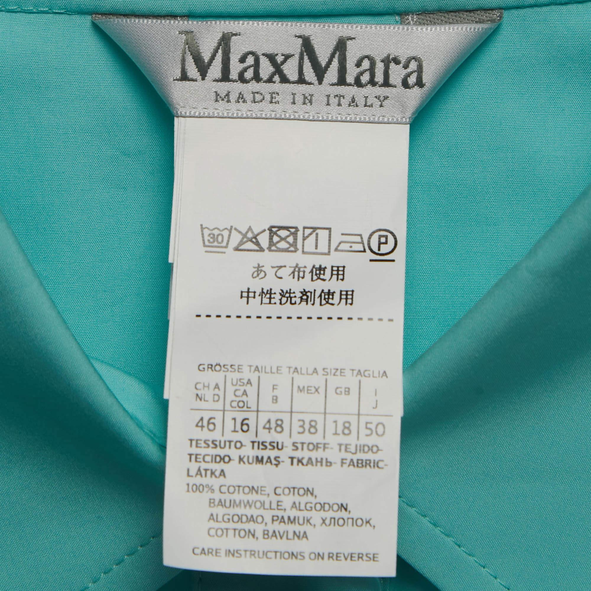 Max Mara Light Blue Cotton Shirt Maxi Dress 3XL 2