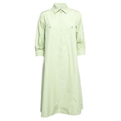 Hellgrünes Hemdkleid aus Baumwolle von Max Mara S