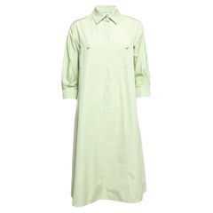 Max Mara Hellgrünes Hemdkleid aus Baumwolle S