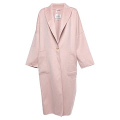 Max Mara Light Pink Cashmere Single Breasted Long Coat M