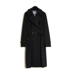 Max Mara Manteau Anthracite FR40 Dark Grey Wool Minimal Coat US12 US10 Pristine