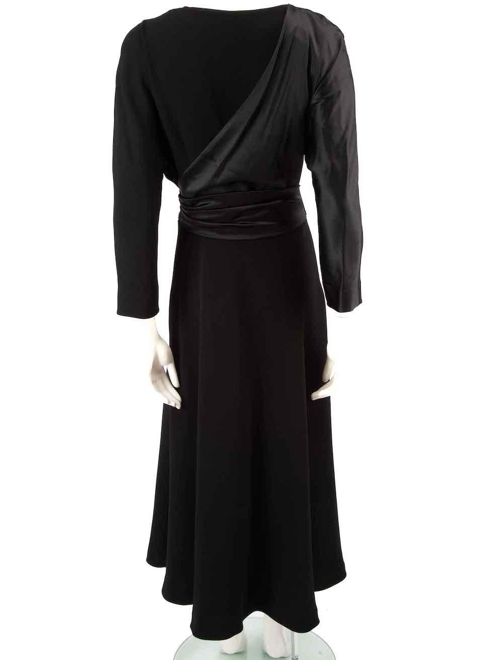 Max Mara Max Mara Pianoforte Black V Neckline Midi Dress Size XXL In Excellent Condition For Sale In London, GB