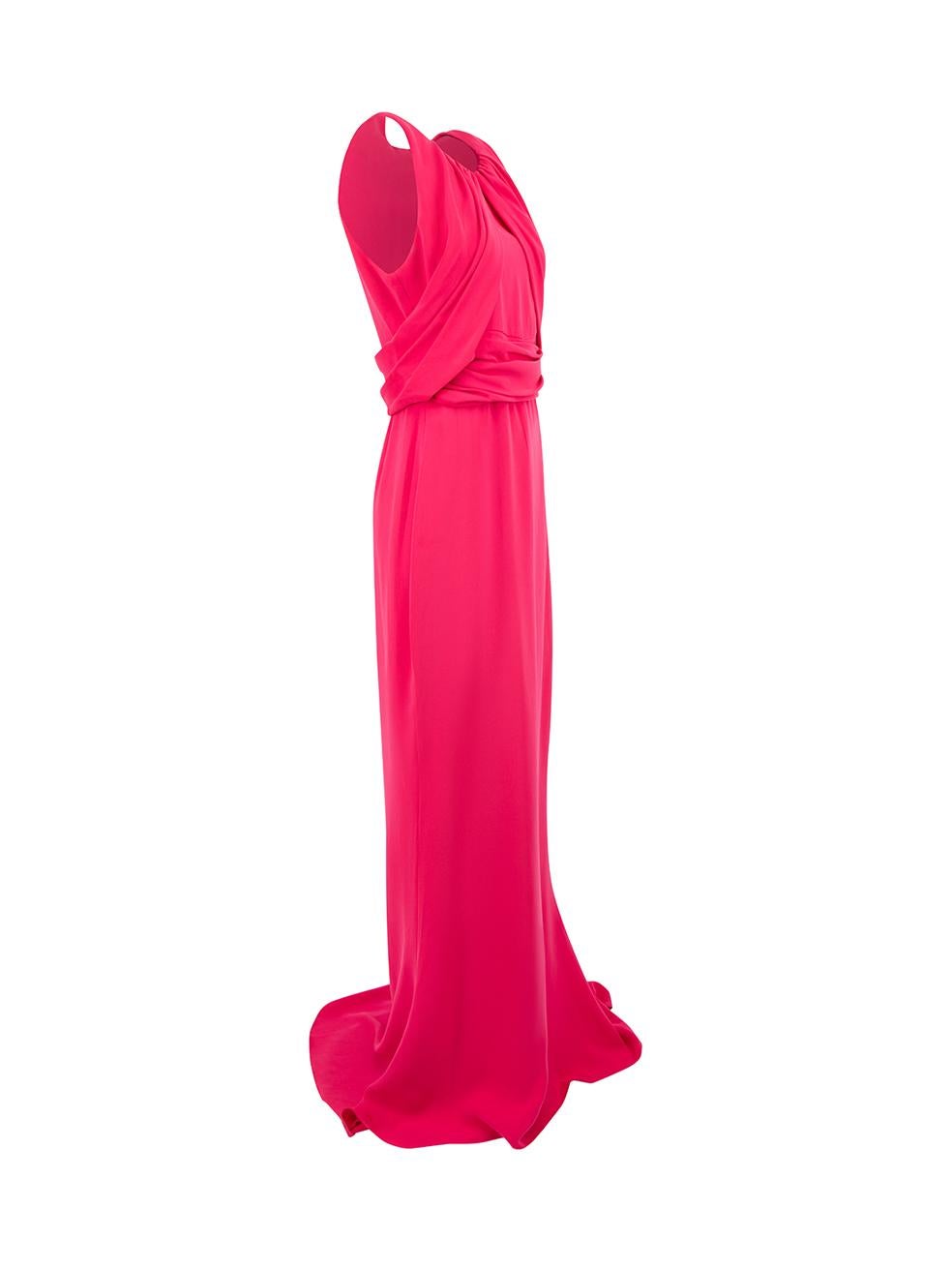 CONDITION is Very good. Minimal wear to dress is evident. Minimal wear to fabric surface with one or two very small discoloured marks found at the hem on this used Max Mara Pianoforte designer resale item.

Details
Pink
Synthetic
Maxi gown
Draped