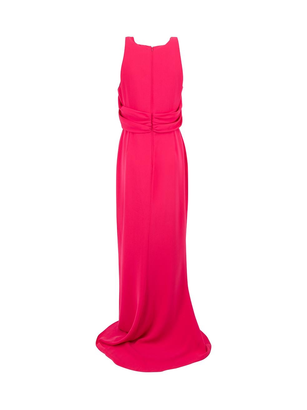 Max Mara Max Mara Pianoforte Pink Draped Maxi Gown Size L In Excellent Condition For Sale In London, GB