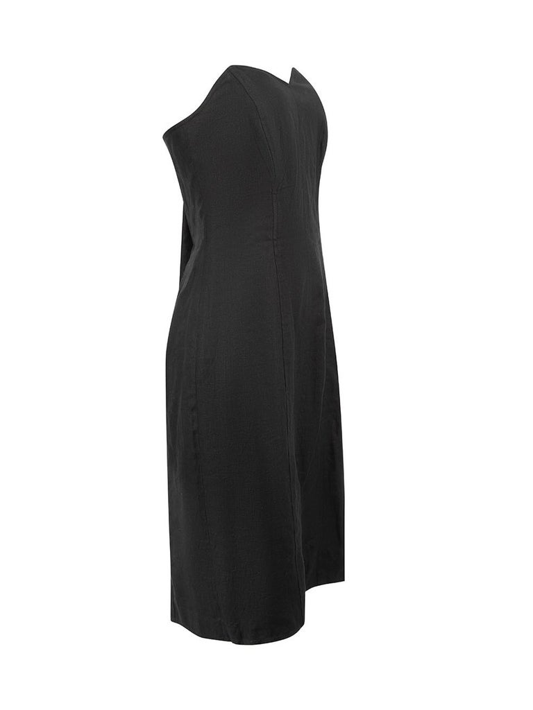 poppy linen mini dress Linen Blend Strapless Mini Dress with Cut Out Back Detail M / Blue main image 1