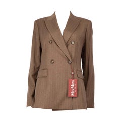 Max Mara Max Mara Studio Brown Chevron Stripe Blazer Size XXL