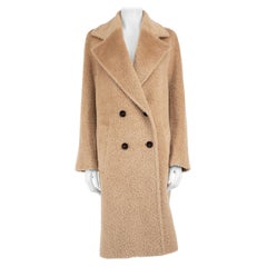 Used Max Mara Max Mara Studio Brown Wool Teddy Coat Size L
