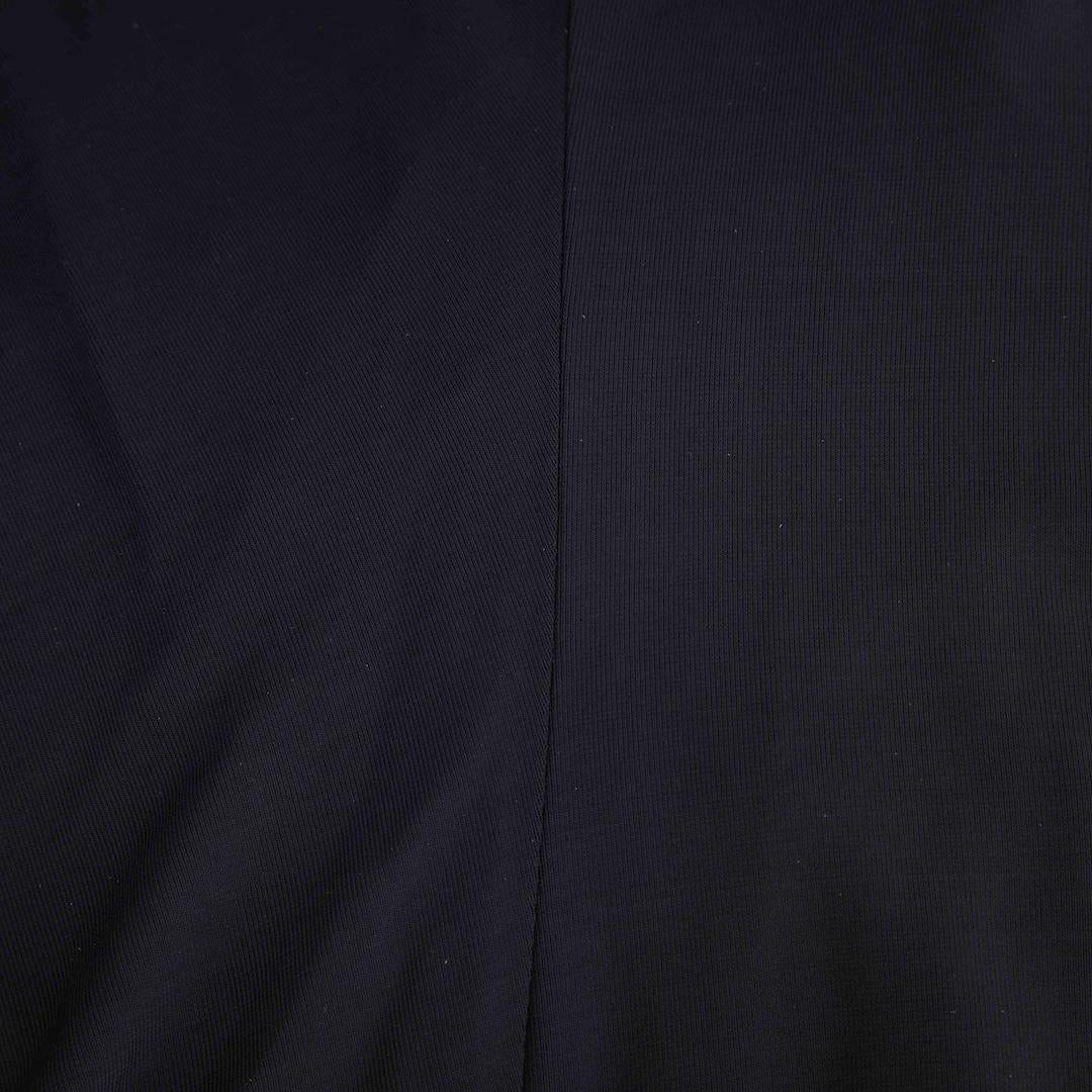 Noir Max Mara Max Mara Studio Navy Draped Midi Dress Size M en vente