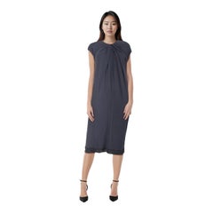 Max Mara Max Mara Studio Vestido midi drapeado azul marino Talla M