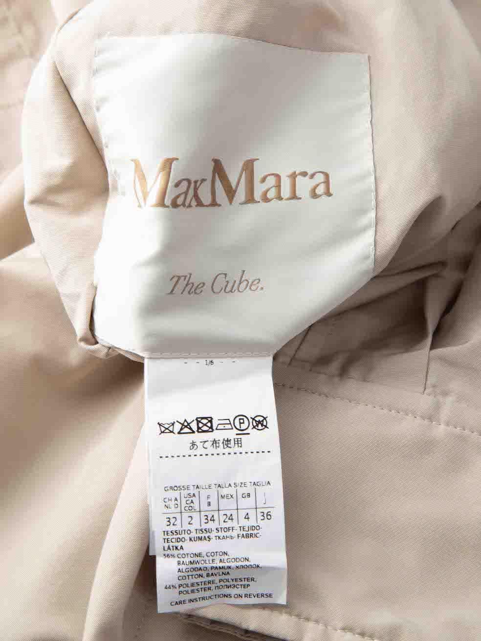 Max Mara Max Mara The Cube Ecru Zip Trench Coat Size XXS For Sale 1