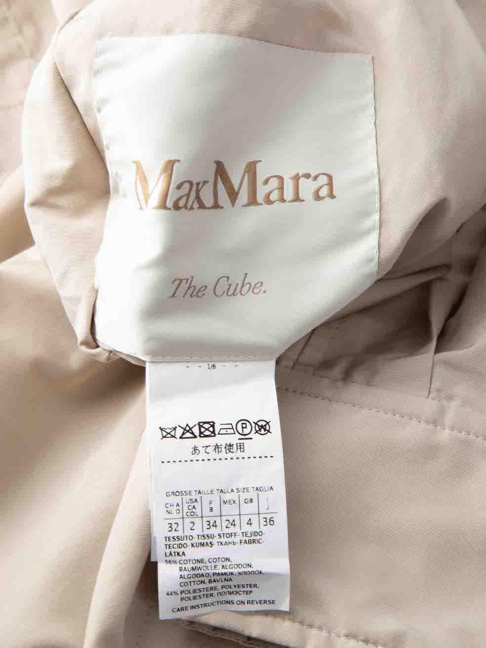 Donna Max Mara Max Mara The Cube Ecru Zip Trench Coat Taglia XXS in vendita