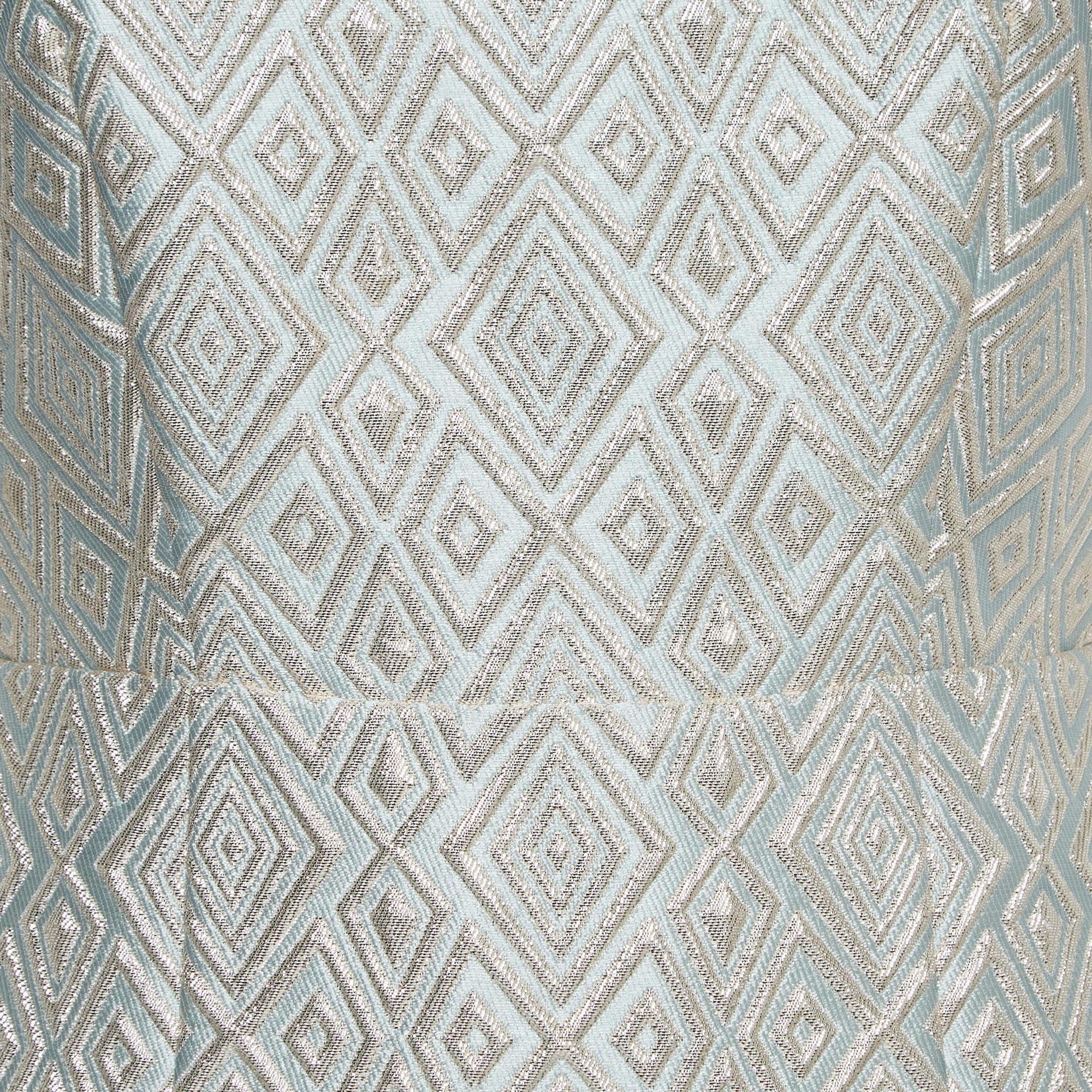 Grigio Max Mara Abito jacquard metallizzato/azzurro S in vendita
