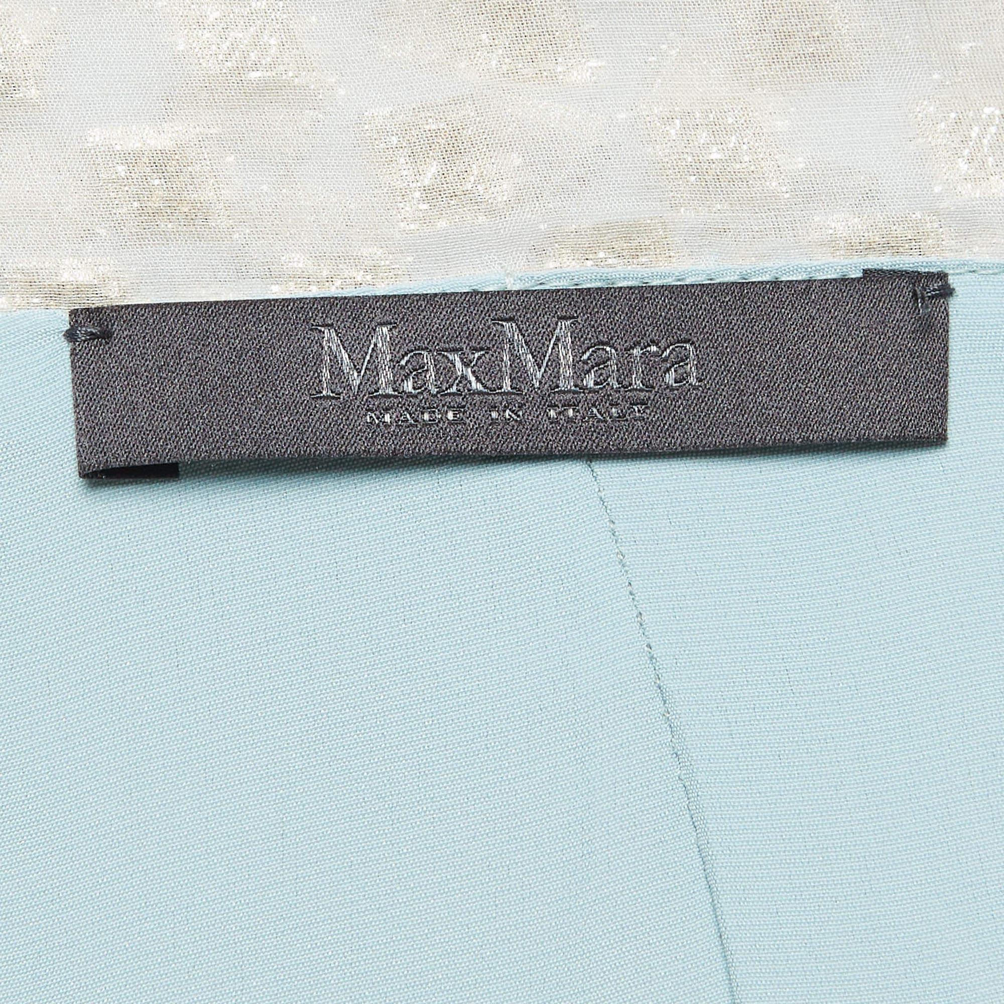 Women's Max Mara Metallic/Light Blue Jacquard Gown S For Sale
