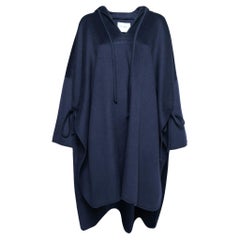 Max Mara Mitternachtsblauer Oboe-Cape aus Kaschmir mit Kapuze S