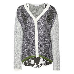 Max Mara Set top e cardigan monocromatico in maglia e seta con pannelli L