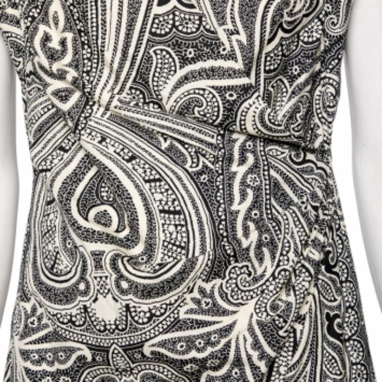 Grigio Max Mara Vestito monocromatico in cotone stampato con dettagli drappeggiati M. in vendita