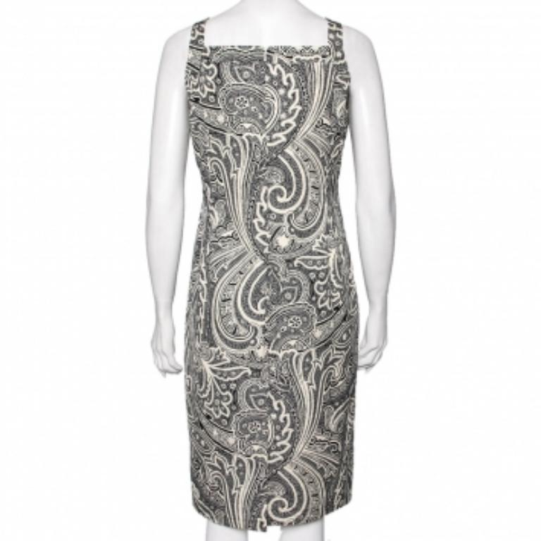 Donna Max Mara Vestito monocromatico in cotone stampato con dettagli drappeggiati M. in vendita
