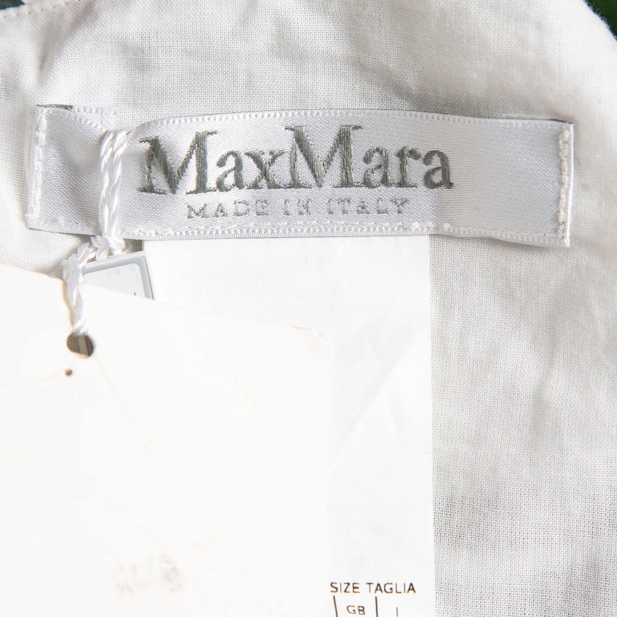 Max Mara Multicolor Printed Cotton Midi Dress L For Sale 1