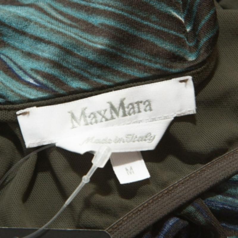 Max Mara - Haut portefeuille en tricot extensible imprimé multicolore M Bon état - En vente à Dubai, Al Qouz 2