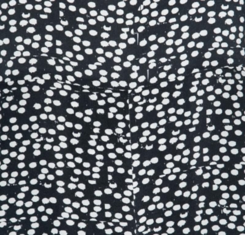 Max Mara Marineblauer Polka Dot Print Seiden-Langarm-Overall M im Angebot 1
