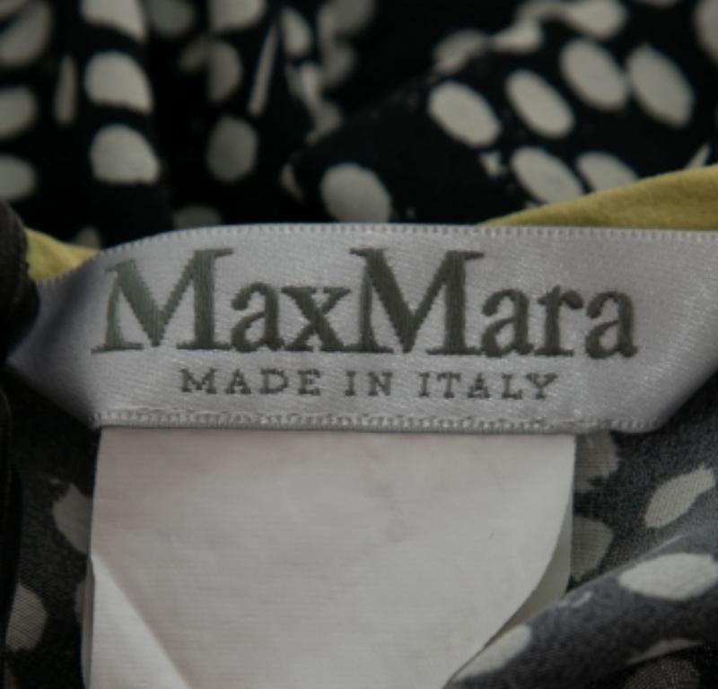 Max Mara Marineblauer Polka Dot Print Seiden-Langarm-Overall M im Angebot 2