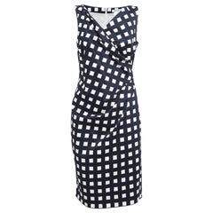 Max Mara - Vestito midi in cotone elasticizzato stampato blu navy S