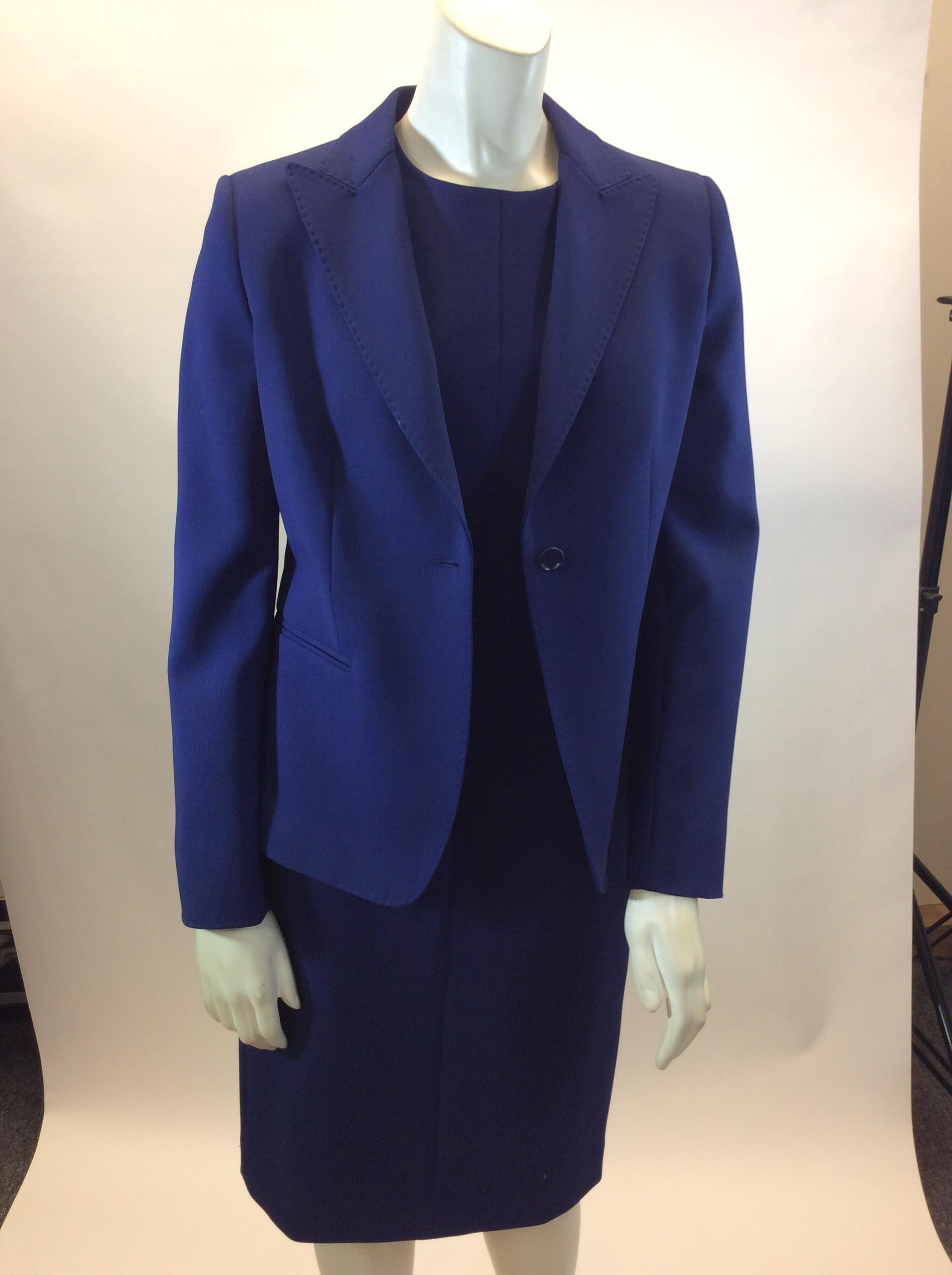 Max Mara Navy Blue Two Piece Dress Set For Sale 1