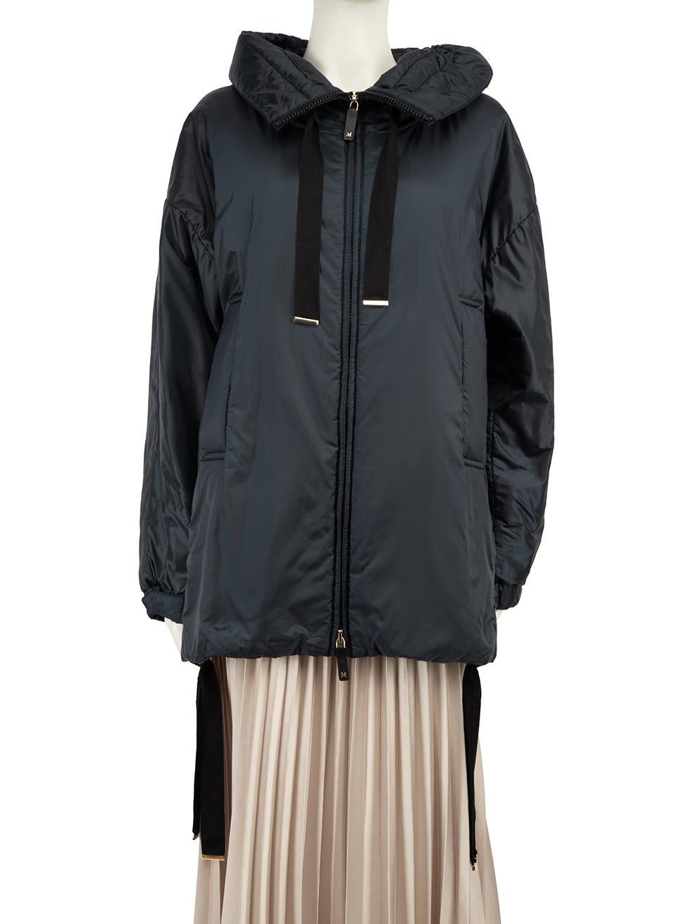 Max Mara Navy Camel Wool Insulated Jacket Size XL