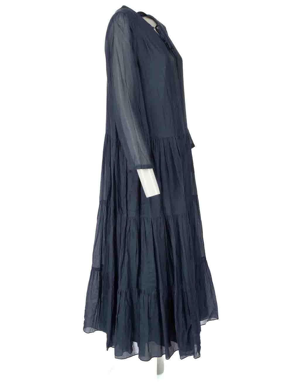 CONDITION is Very good. Hardly any visible wear to dress is evident on this used 'S Max Mara designer resale item.
 
Details
Navy
Cotton
Dress
Midi
Long sheer sleeves
Round neck
Neck tie straps
Front keyhole detail
2x Side pockets
 
Made in Romania
