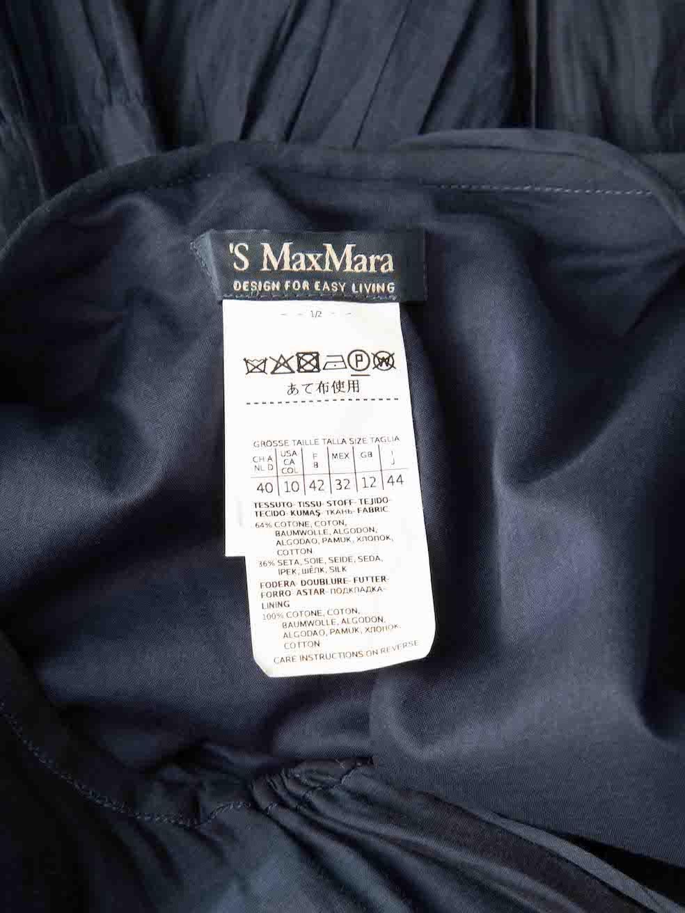 Women's Max Mara Navy Tiered Midi Dress Size L For Sale