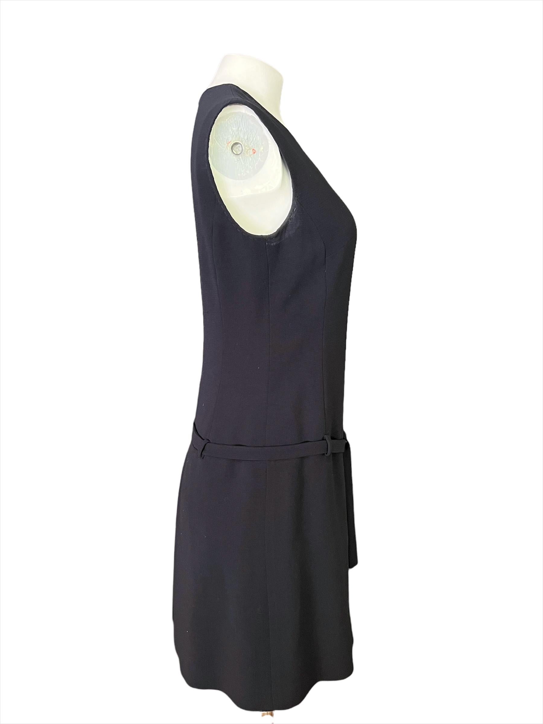 Black Max Mara Navy Wool Mini Dress, Size 6 For Sale