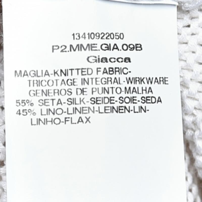 Max Mara, haussement d'épaules en tricot crocheté et boutonné sur le devant, blanc cassé XL Pour femmes en vente