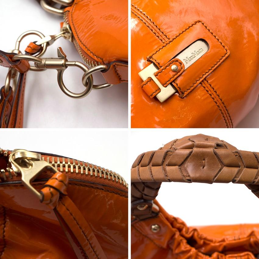 Women's Max Mara Orange Patent Leather Slouchy Handbag