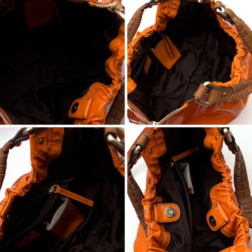 Max Mara Orange Patent Leather Slouchy Handbag 2