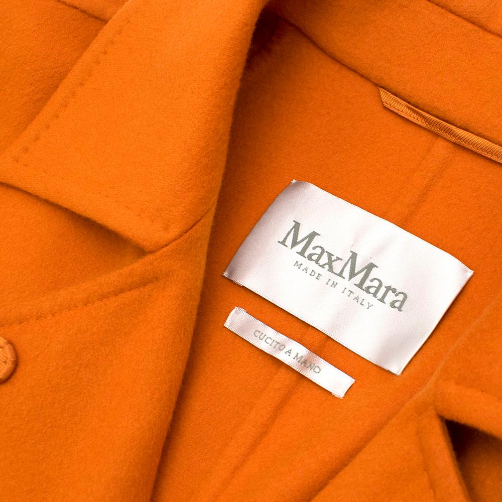 Max Mara Orange Wool Oversize Coat - Us Size 12 For Sale at 1stDibs