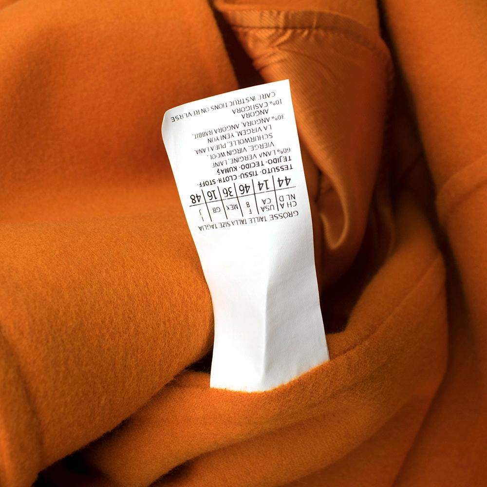 Max Mara Orange Wool Oversize Coat - Us Size 12 For Sale 1