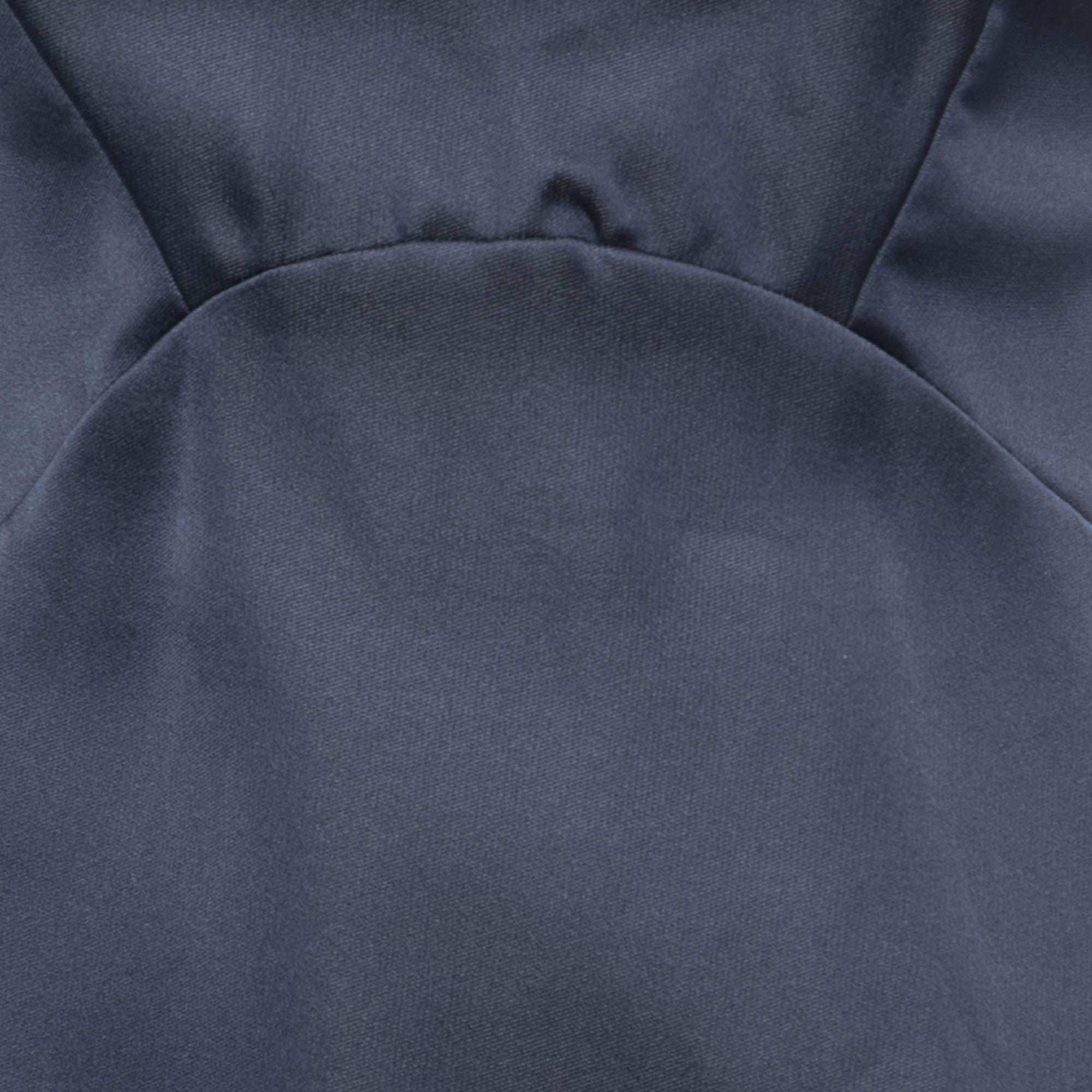 Women's Max Mara Pianoforte Dark Blue Satin Sleeveless Gown XS