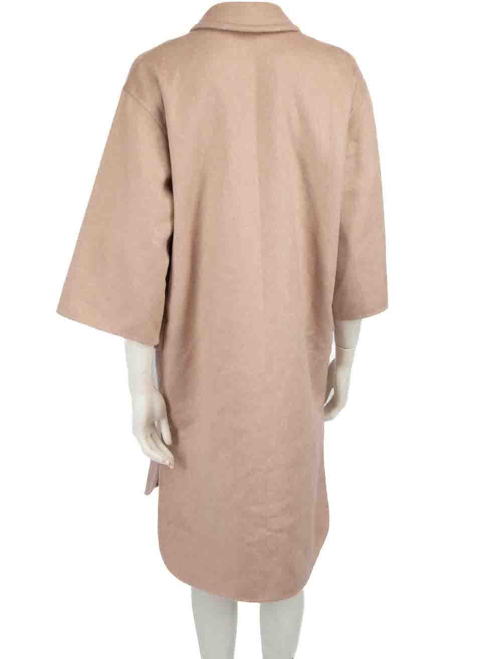 Max Mara Pink Cashmere Mid-Length Coat Size XXS In Excellent Condition In London, GB